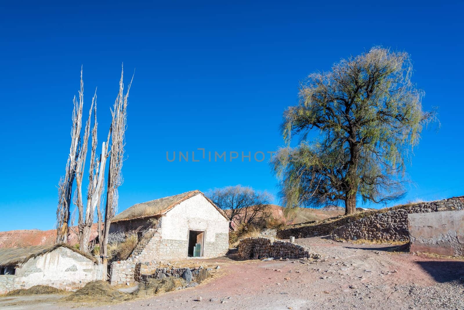 Old stone building in arid rural Bolivia near Potosi