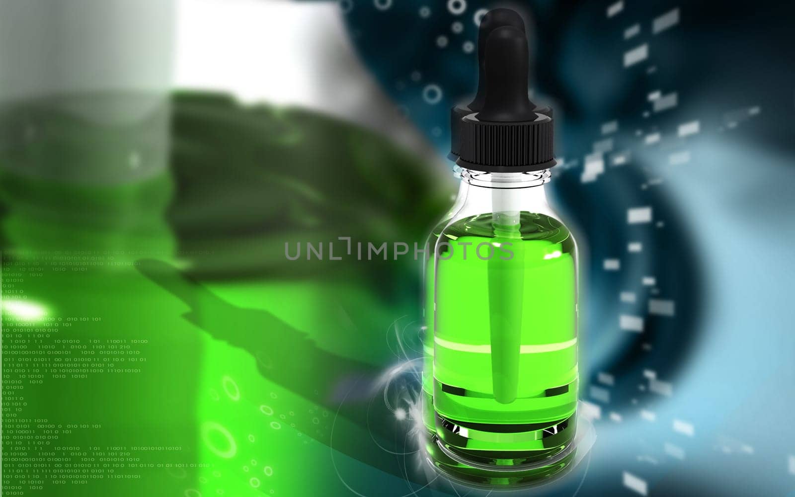 Digital illustration of medicine in colour background
