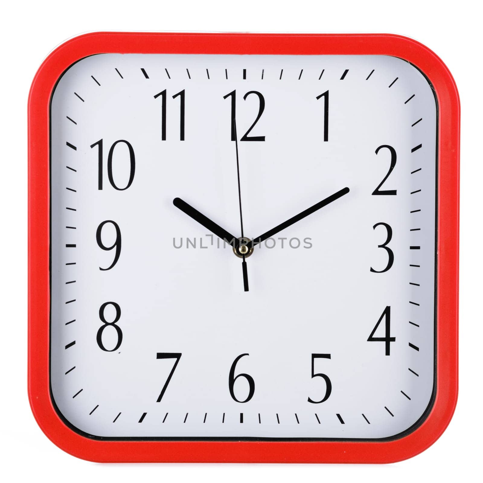 Wall clock isolated on white background. Ten past ten
