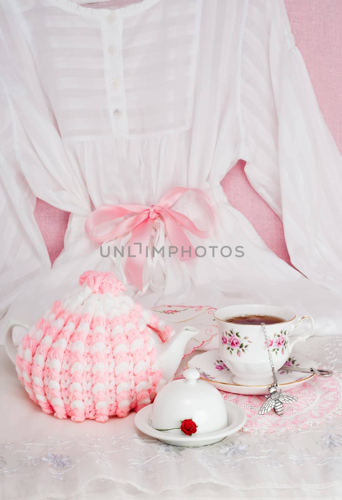 Tea in bed for Mother's Day or feminine celebration