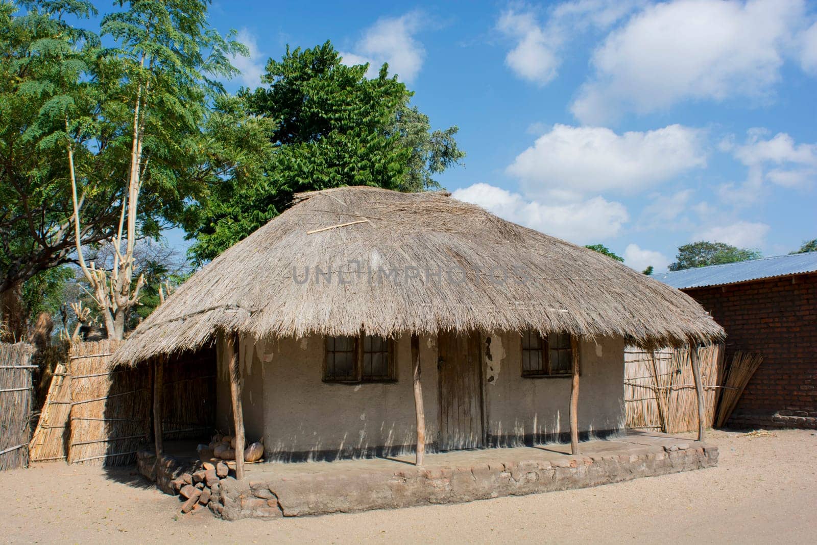 typical African house with a thatched roof