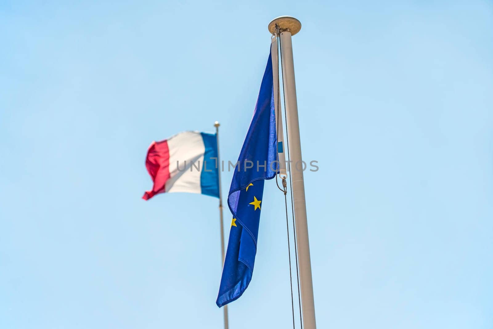 French flag and European flag