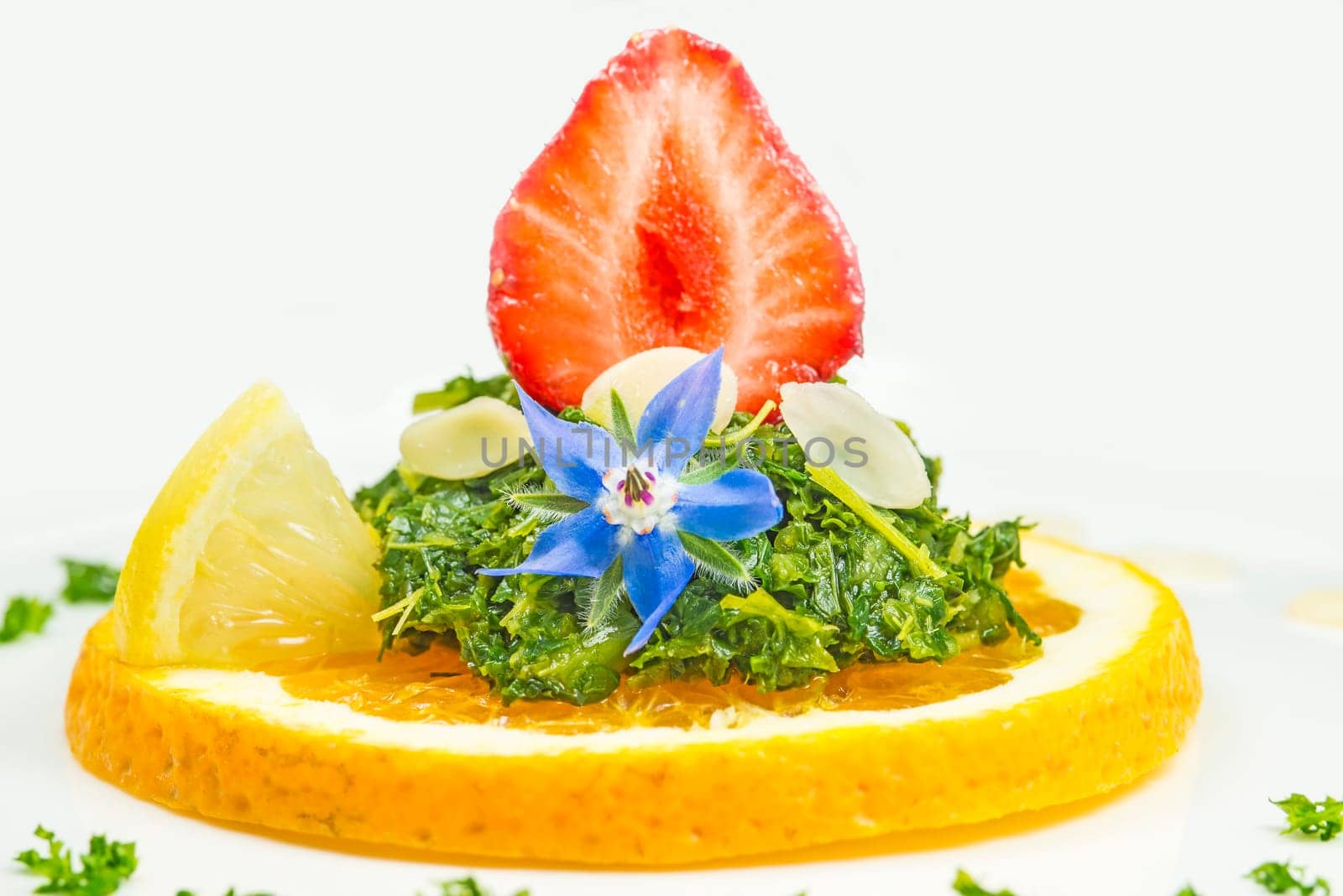 Cabbage salad with strawberries
