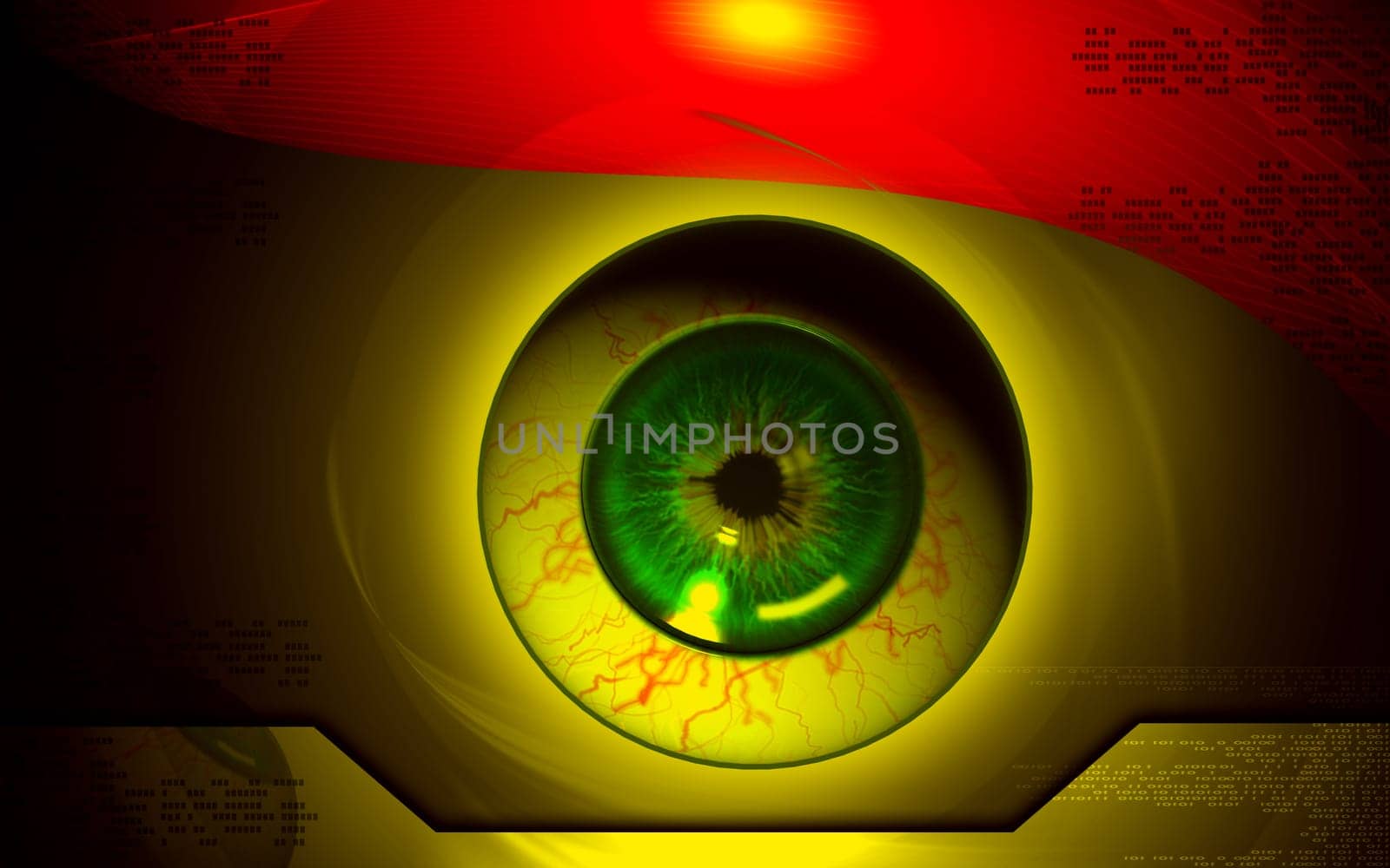 Digital illustration of Eye in colour background