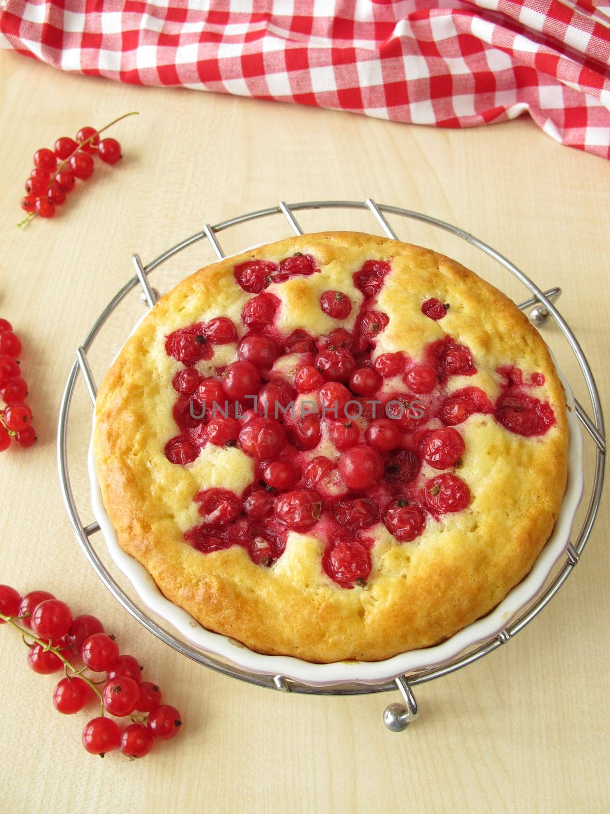 Freshly baked currant cake