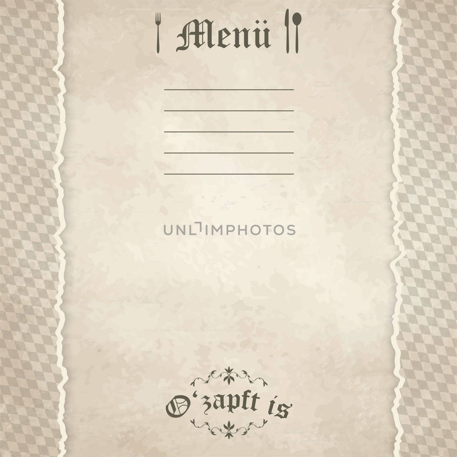vector of old vintage menu card background with Oktoberfest pattern