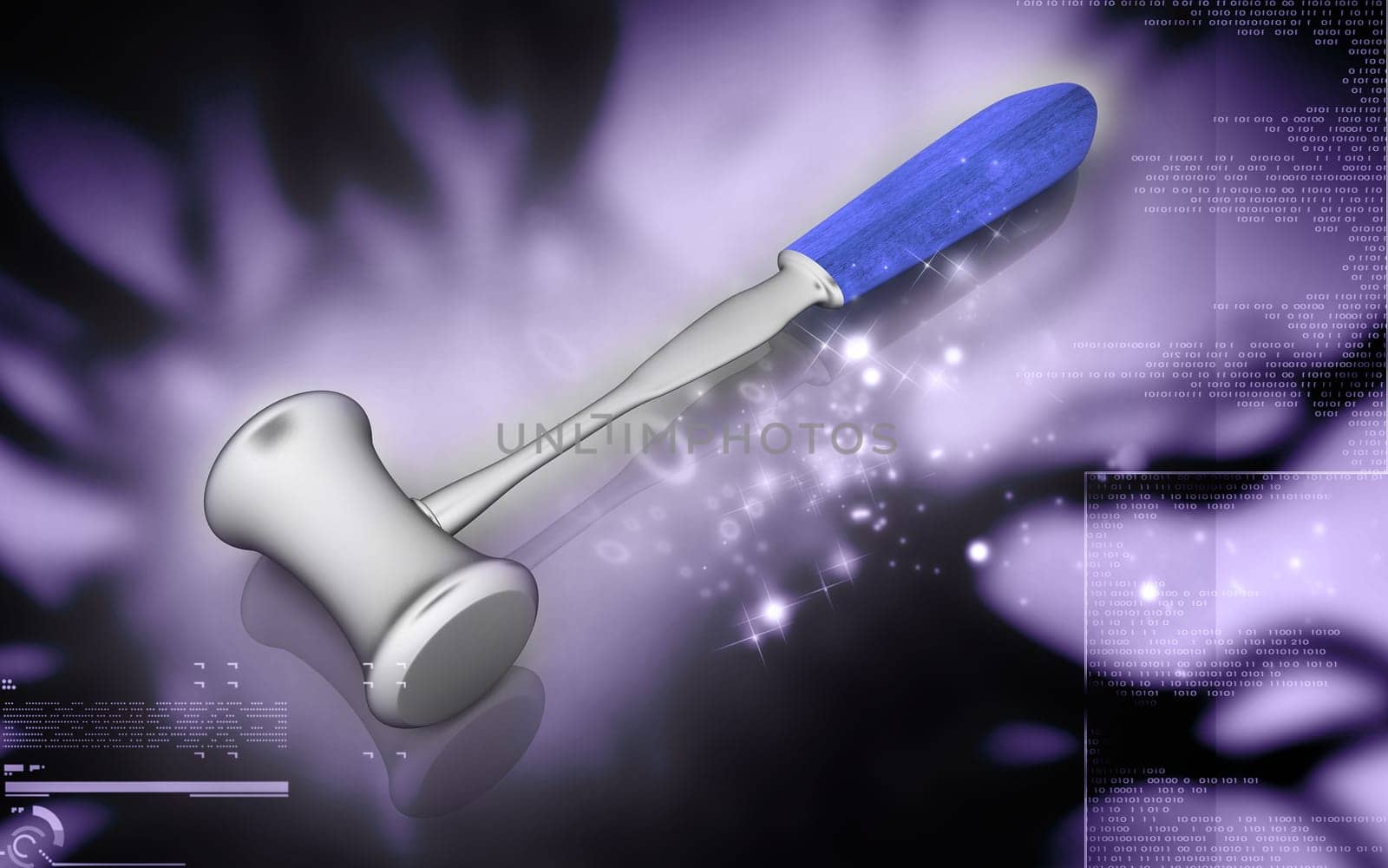 Digital illustration Medical Hammer in colour background