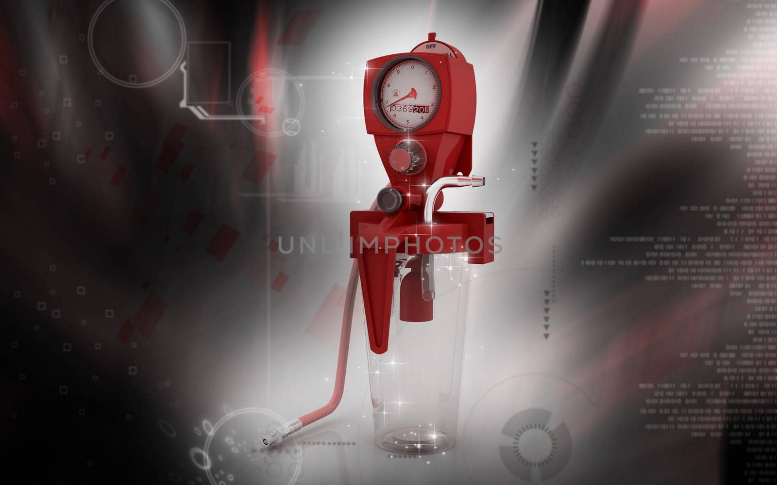Digital illustration wall suction units in colour background