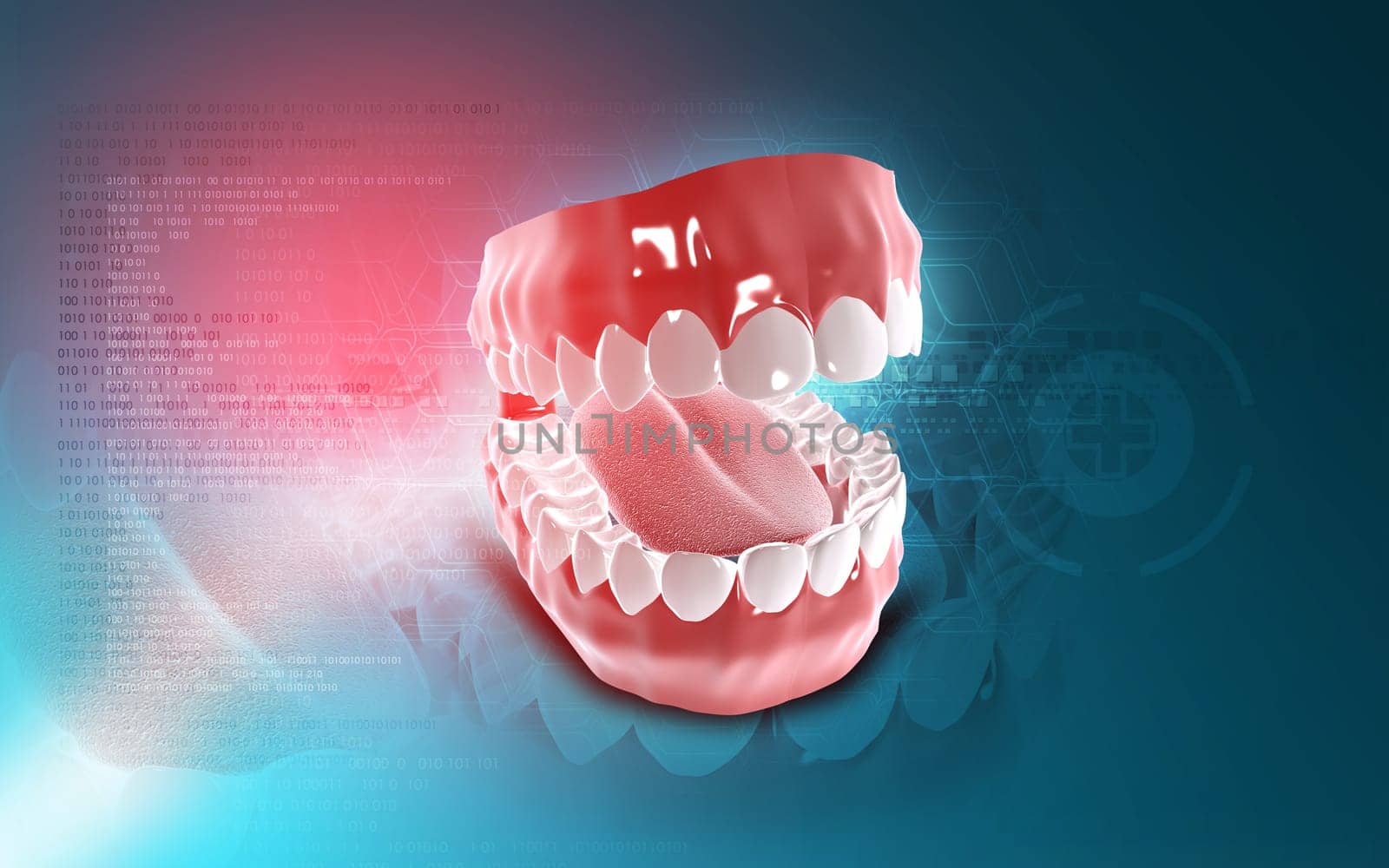 Digital illustration of Mouth in colour background