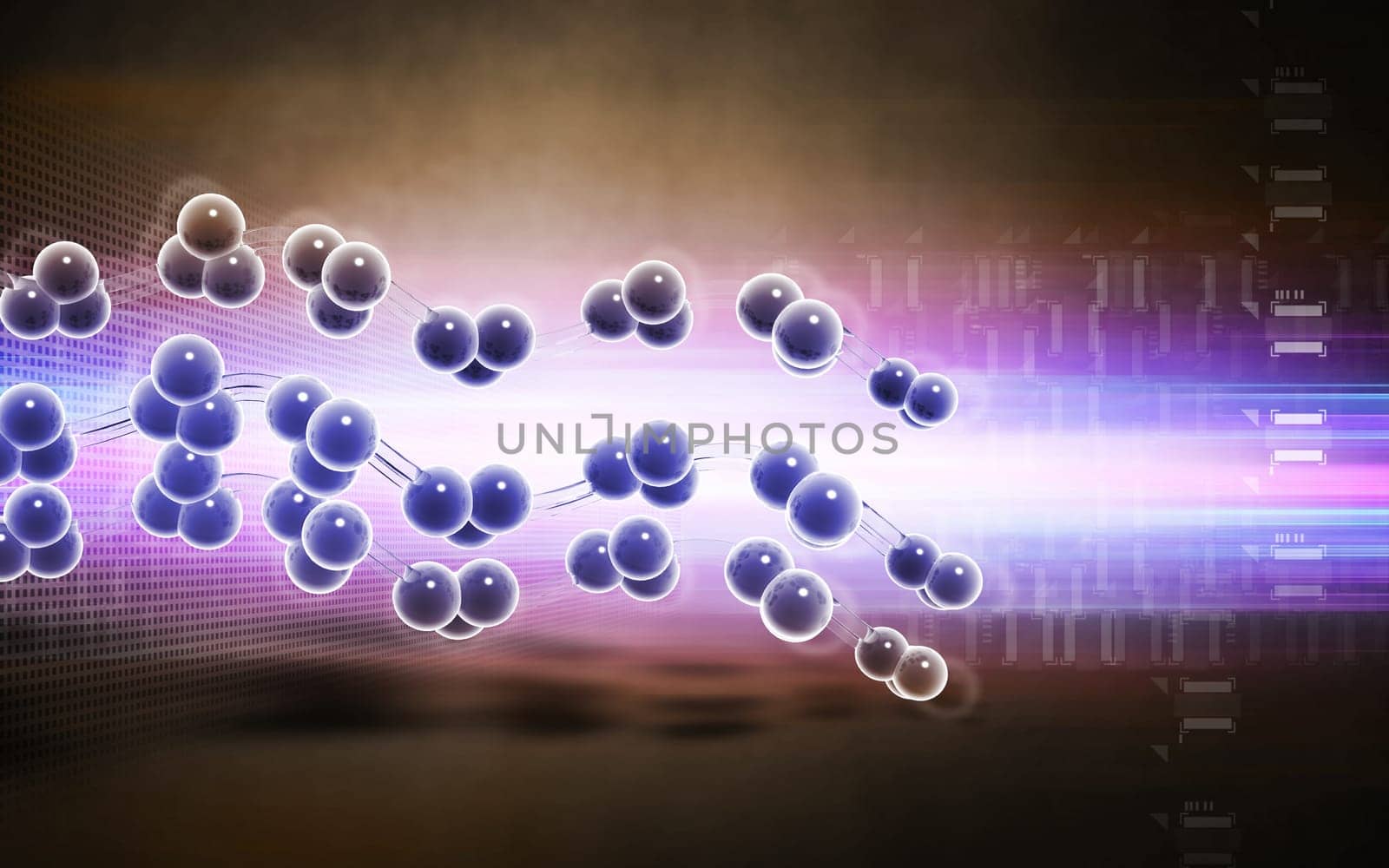 Digital illustration DNA structure in colour background