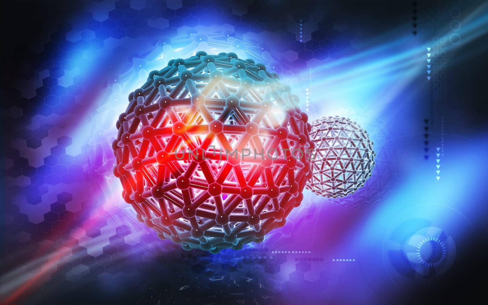 Digital illustration of gene in colour background