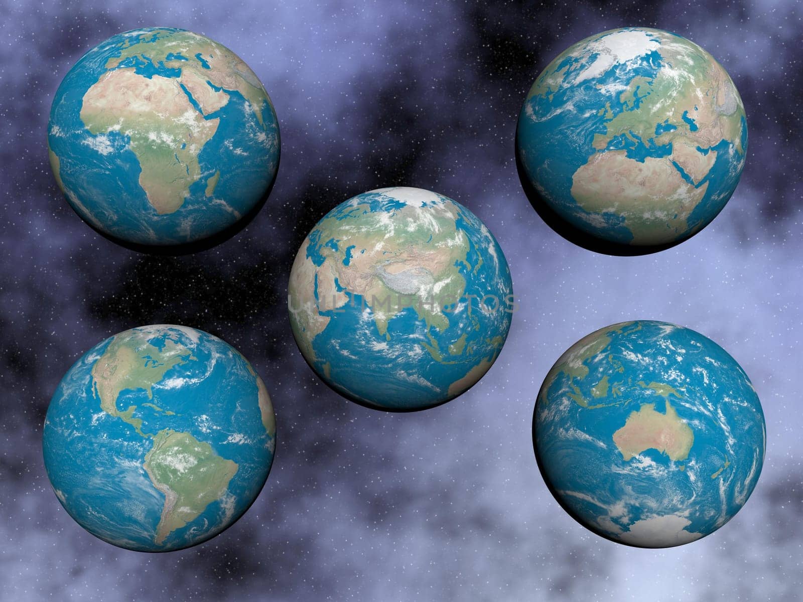 Continents on the earth, elements of this image furnished by NASA- 3D render