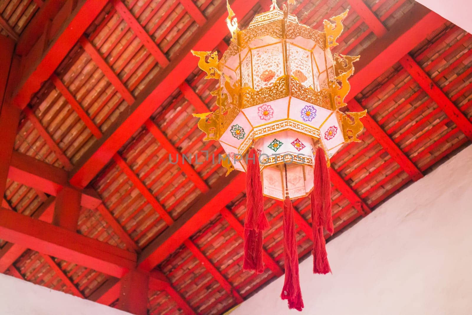 Old style of cotton and paper lantern, stock photo