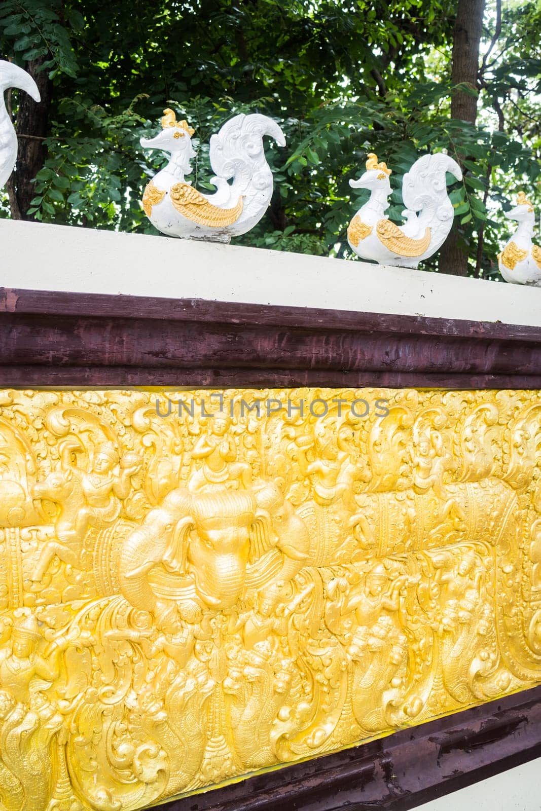 Temple sculpture wall in Chiang Mai, Thailand