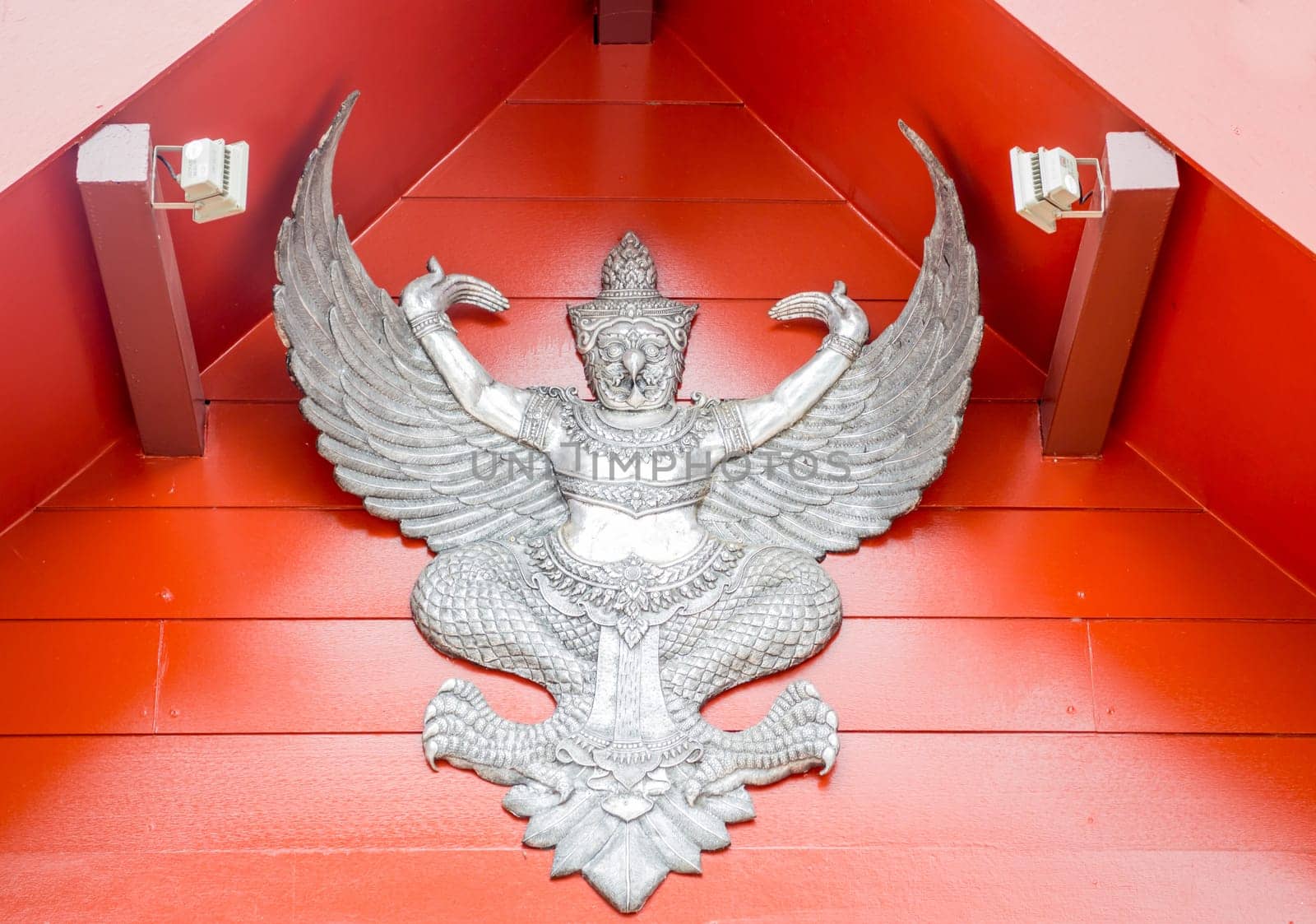 Thai lanna garuda lacquer work silver, stock photo