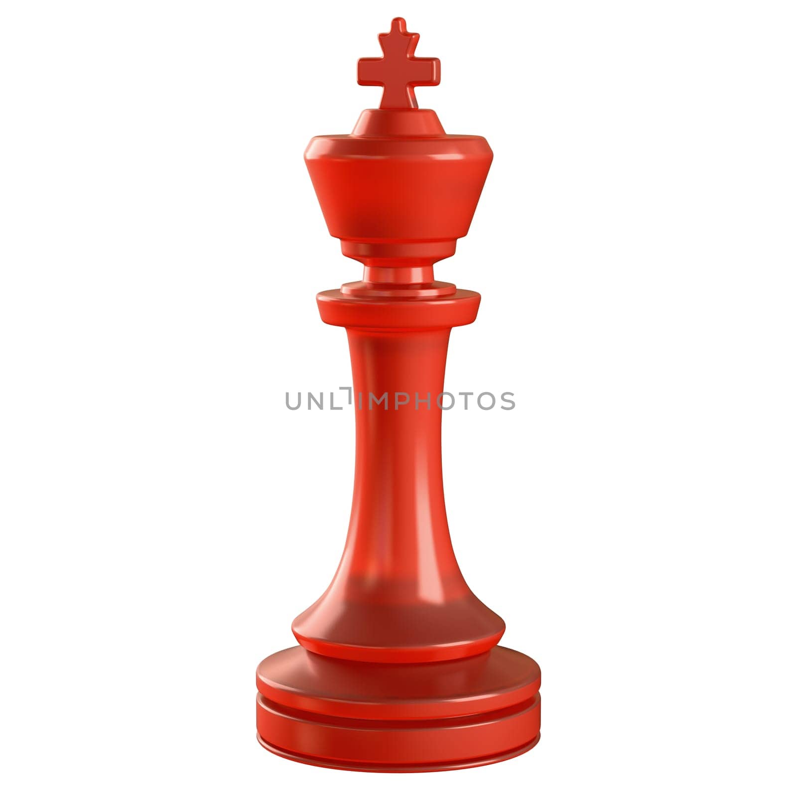 Red glass chess piece isolated. Clipping path included.