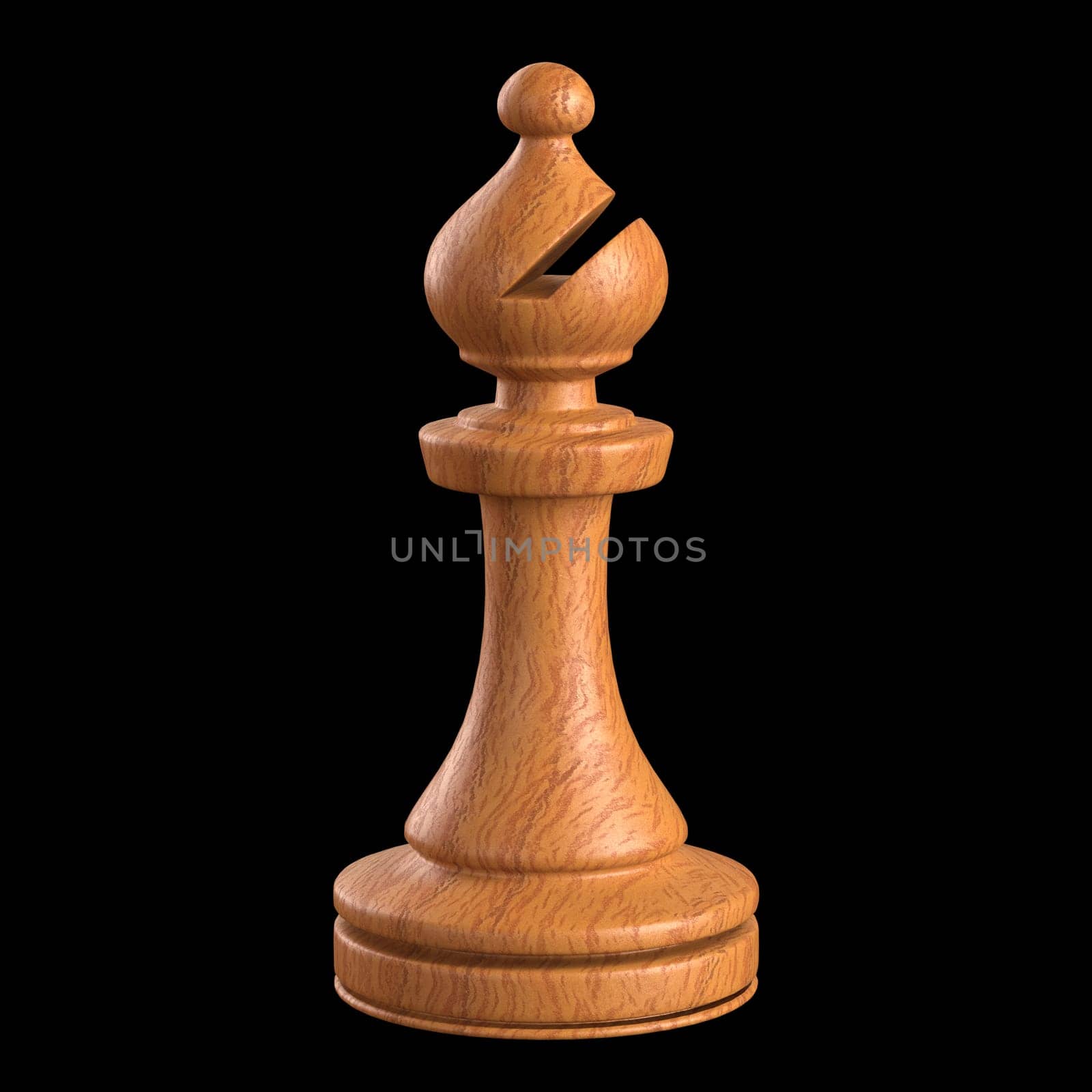 Wooden chess piece isolated. Clipping path included.