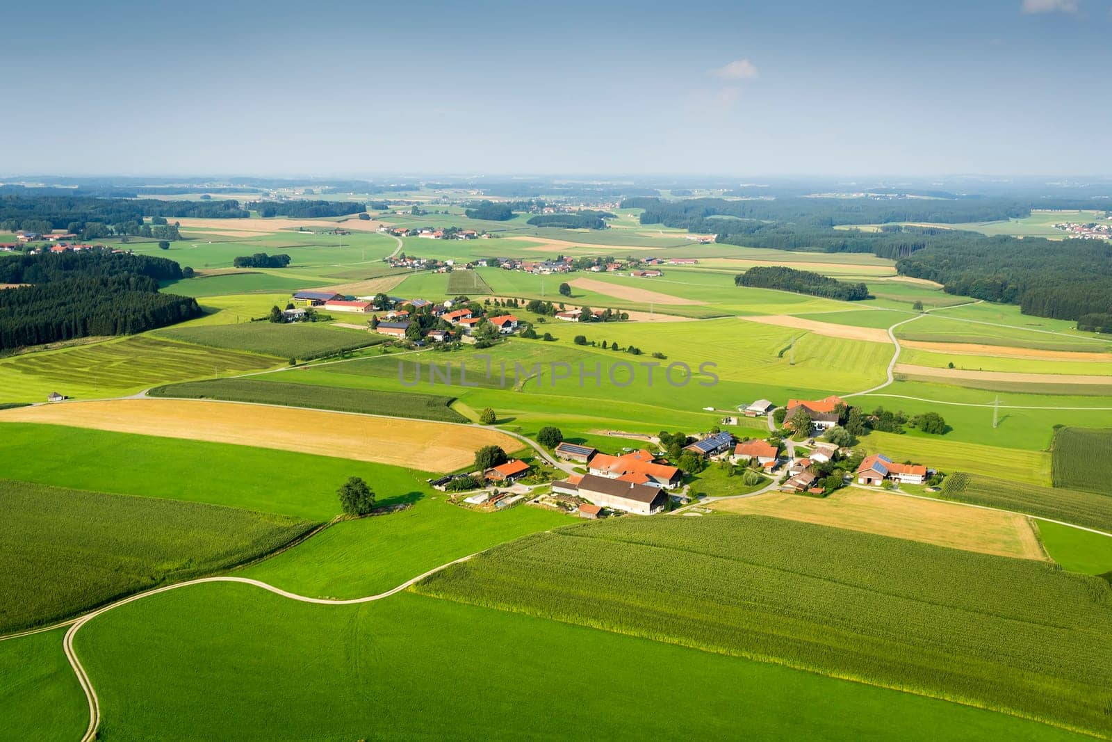 An image of a flight over the bavarian landscape