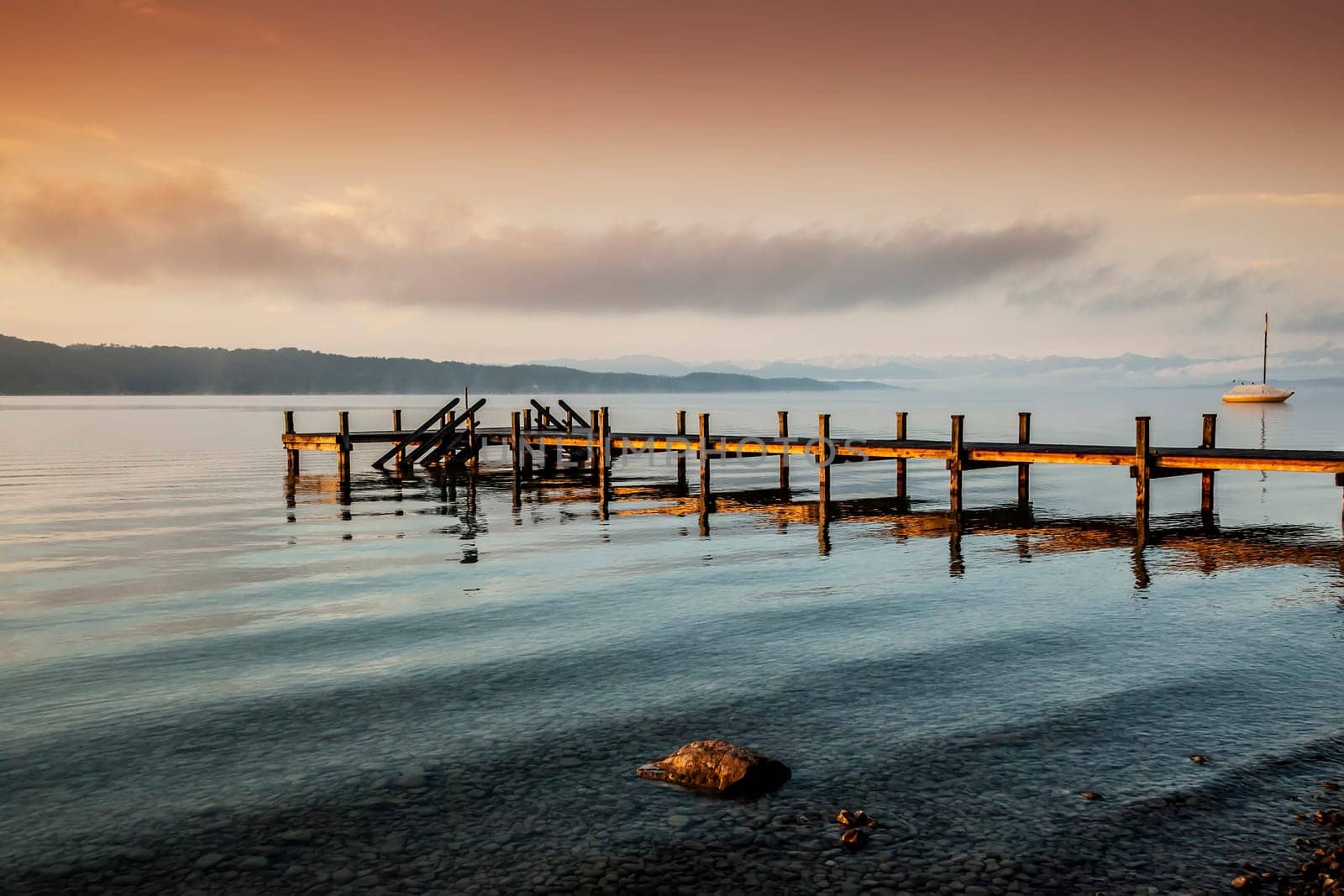 An old jetty at Starnberg Lake in Germany