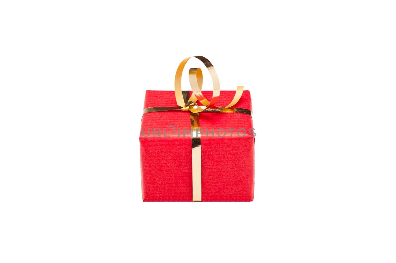 Single small red and gold gift box for Xmas