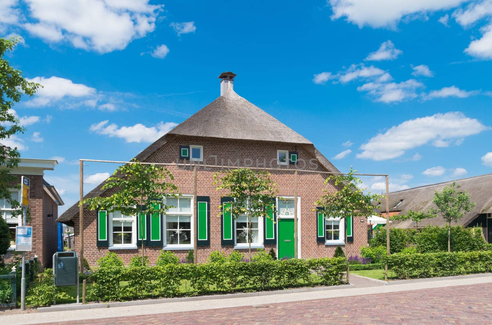 typically dutch farmhouse in staphorst. The community of Staphorst is known as one of the most religious in the Netherlands and has a very closed character