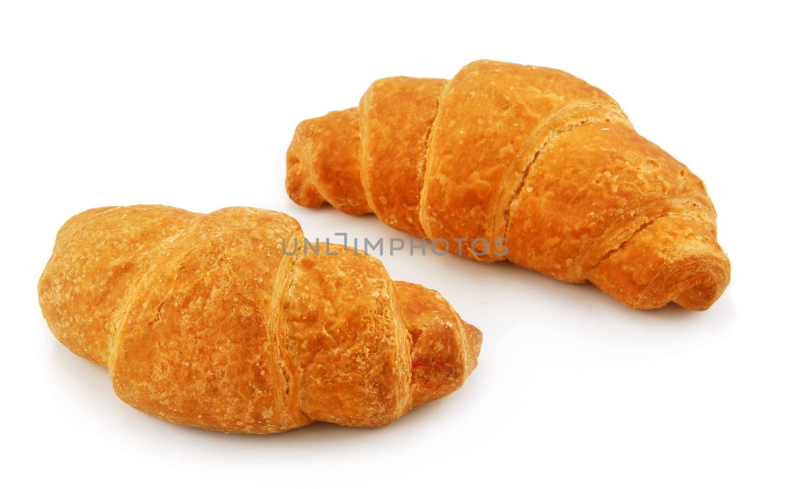 Two Croissants Isolated on White Background