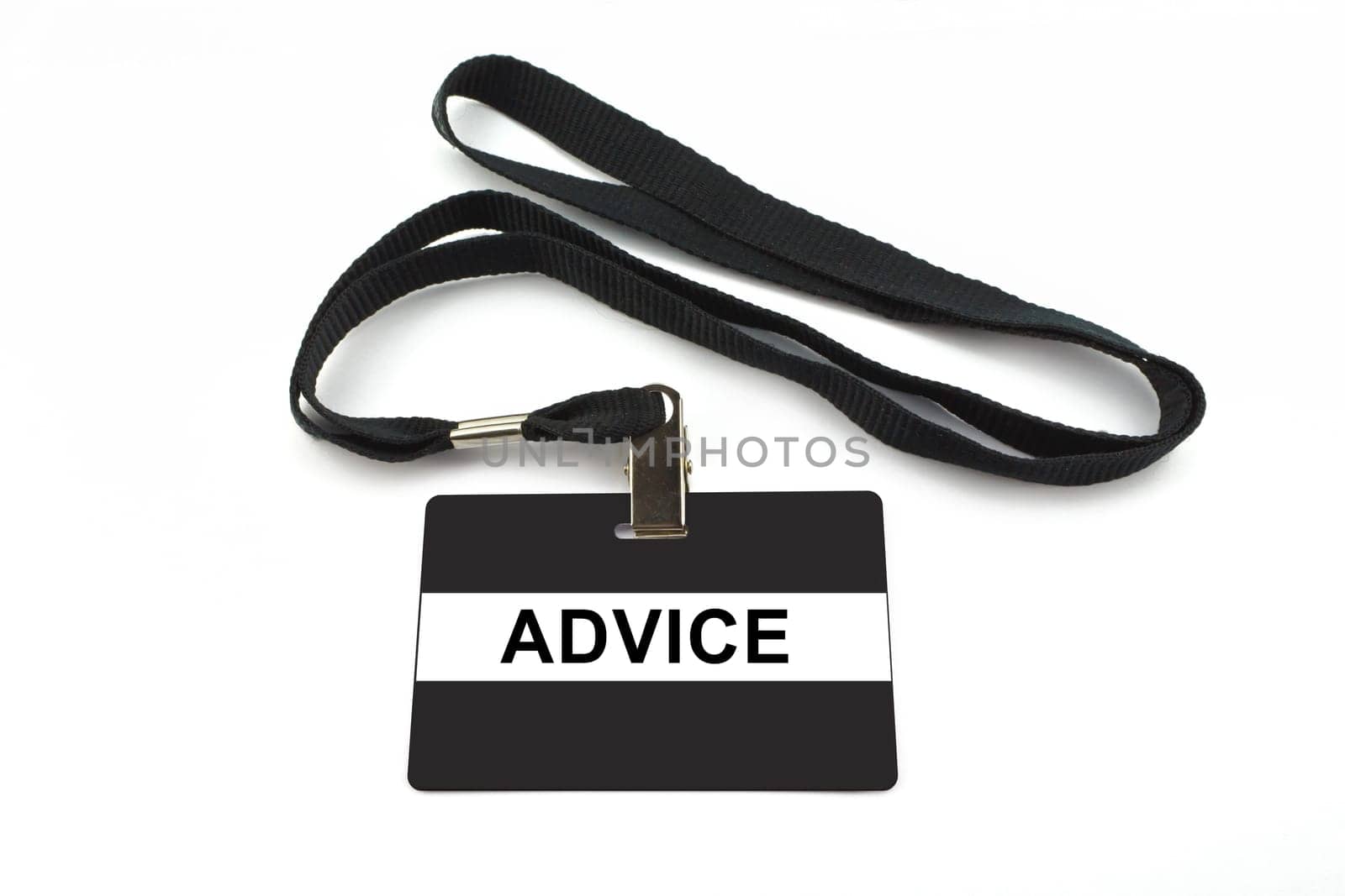 advice badge with strip isolated on white background