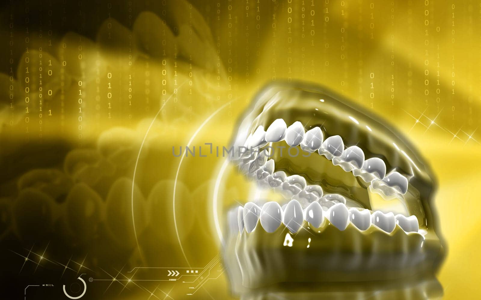 Digital illustration of Mouth in colour background