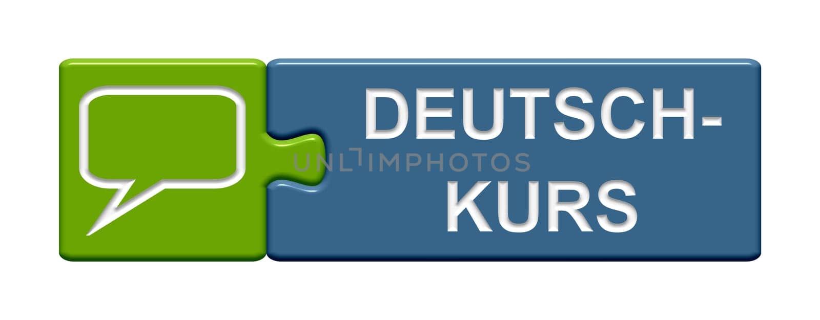 Puzzle button green blue: German course