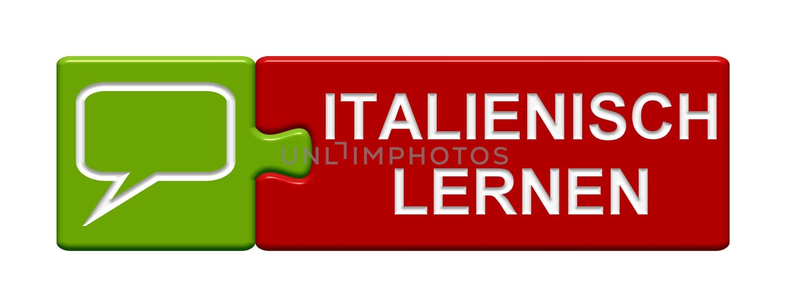 Puzzle Button Red Green: Learn Italian