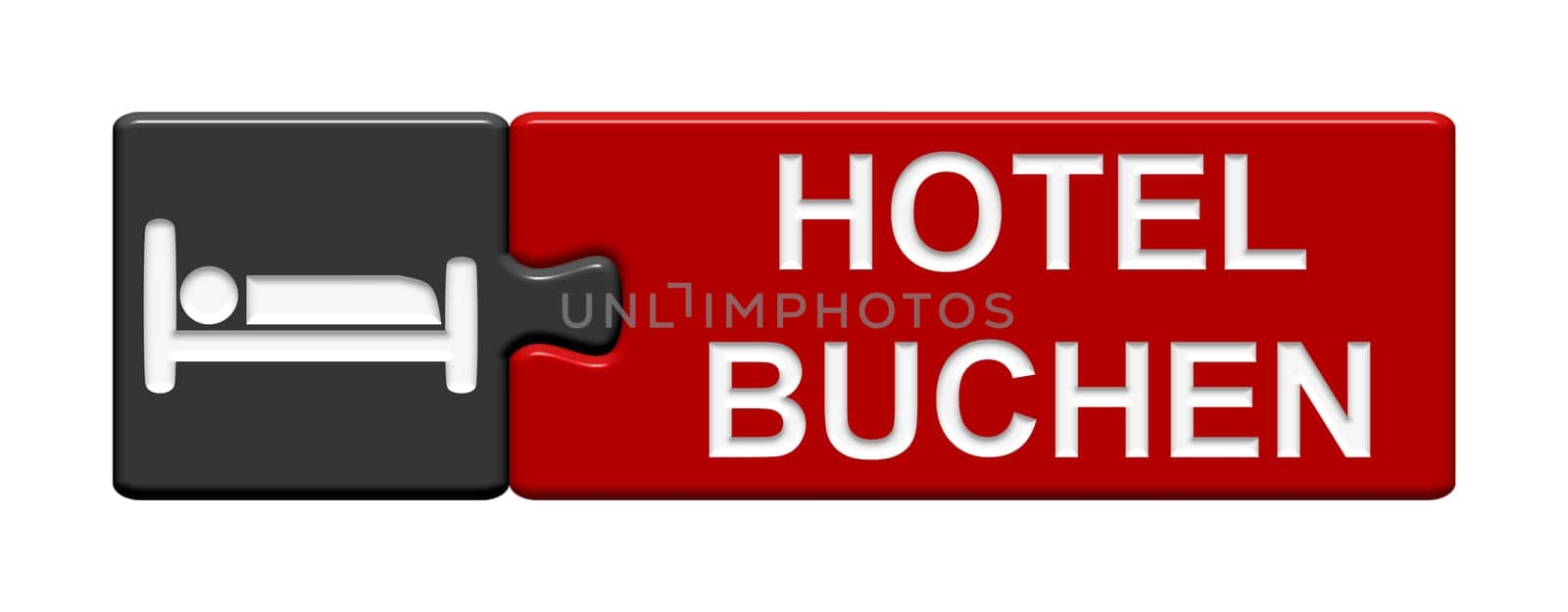 Puzzle button grey red: Book a hotel