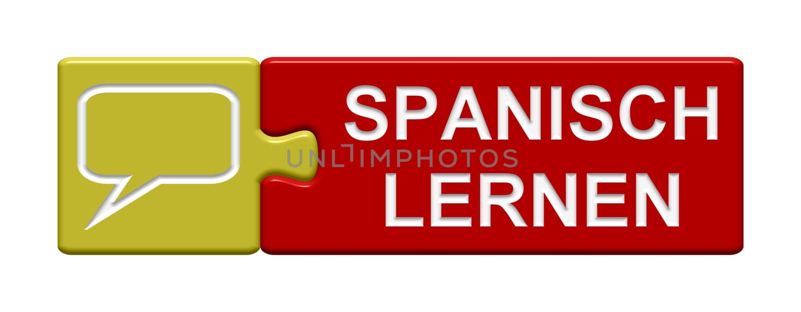 Puzzle Button Red Yellow: Learn Spanish