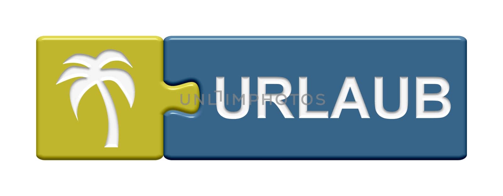 Puzzle button yellow blue: Holiday