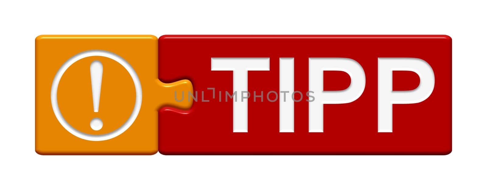 Puzzle button orange red: Tip