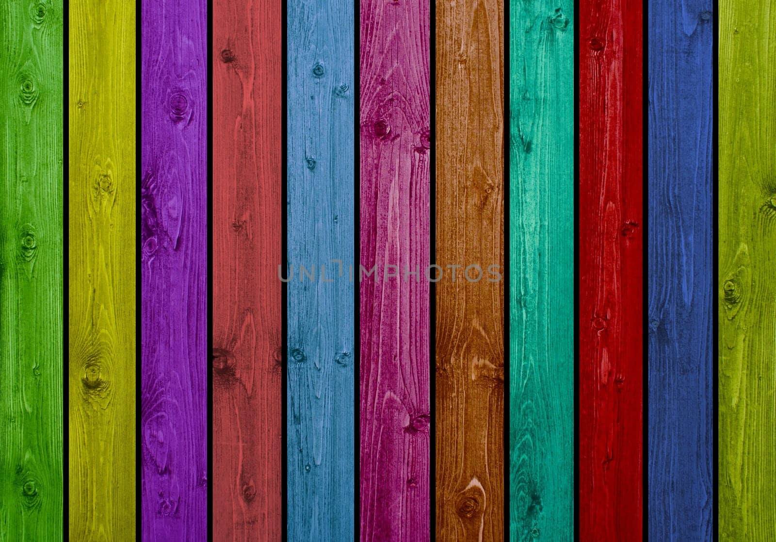 11 colorful wooden boards