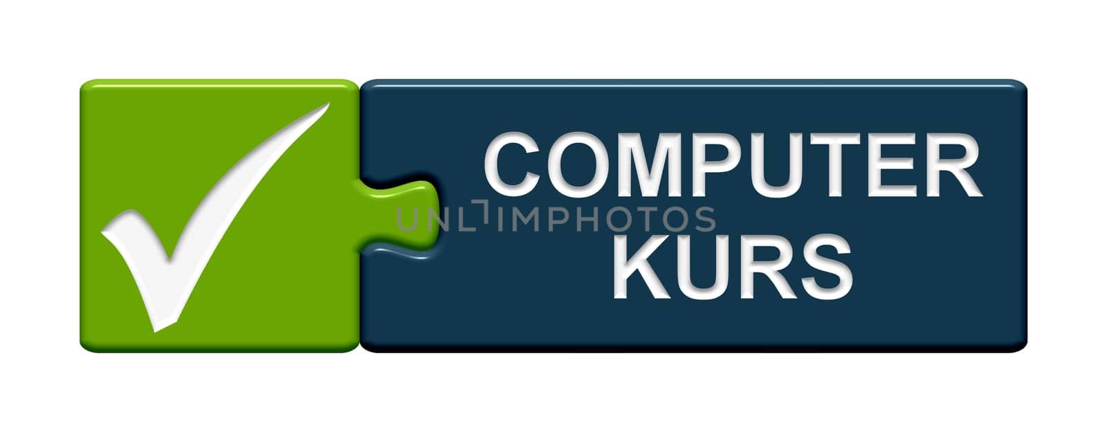 Puzzle button green blue: Computer course