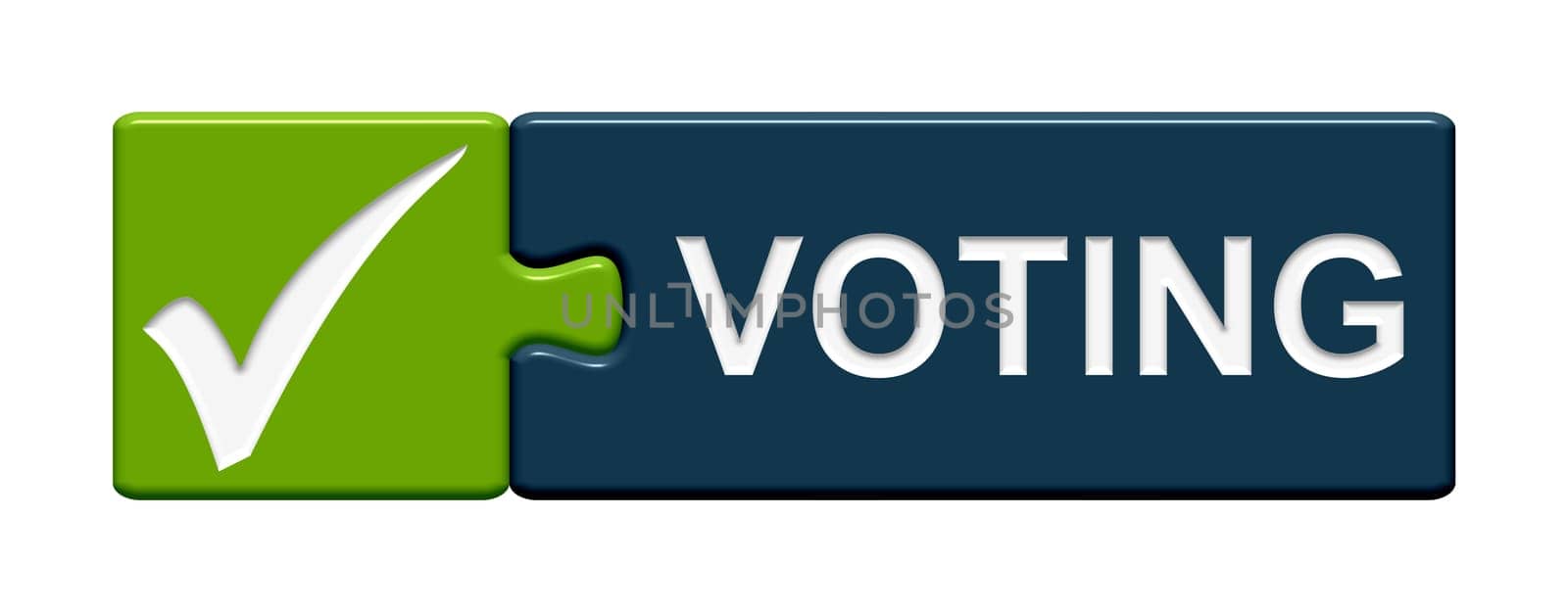 Puzzle button green blue: Voting