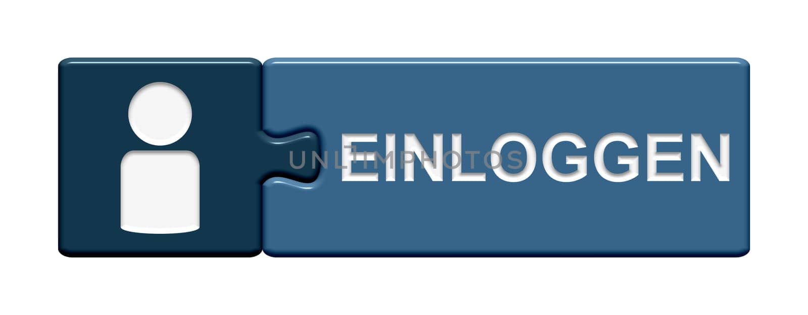 Puzzle button blue: log in