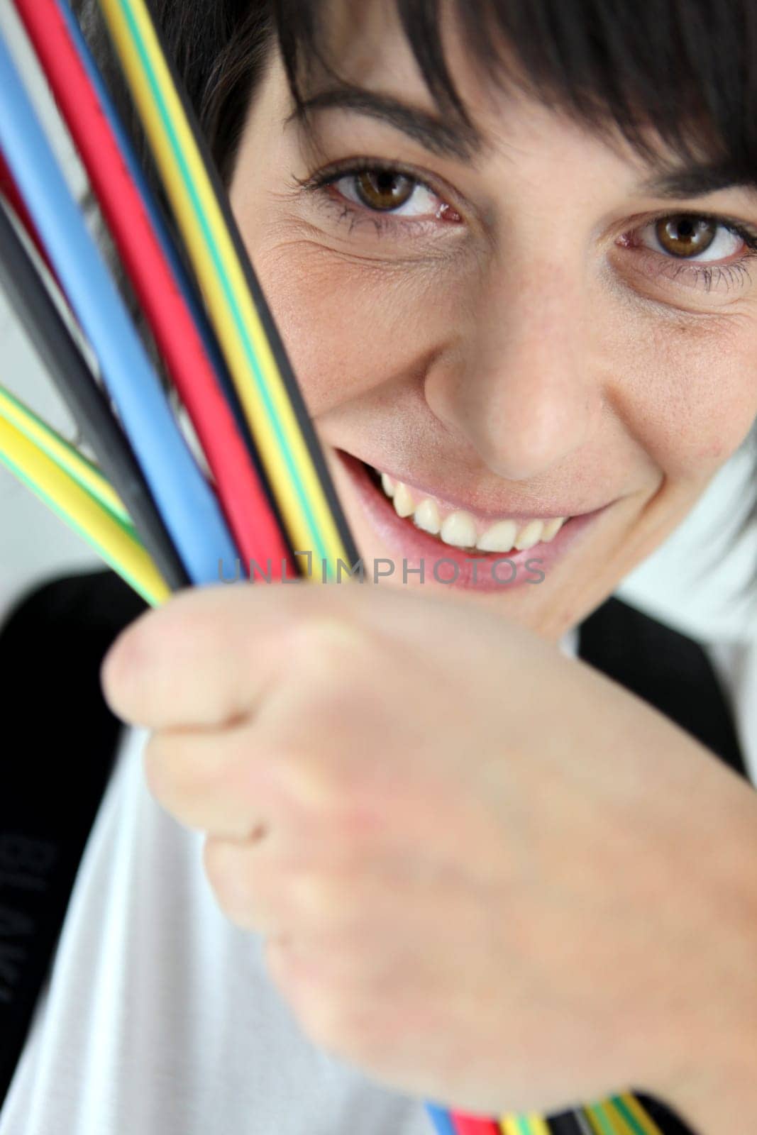 happy female plumber