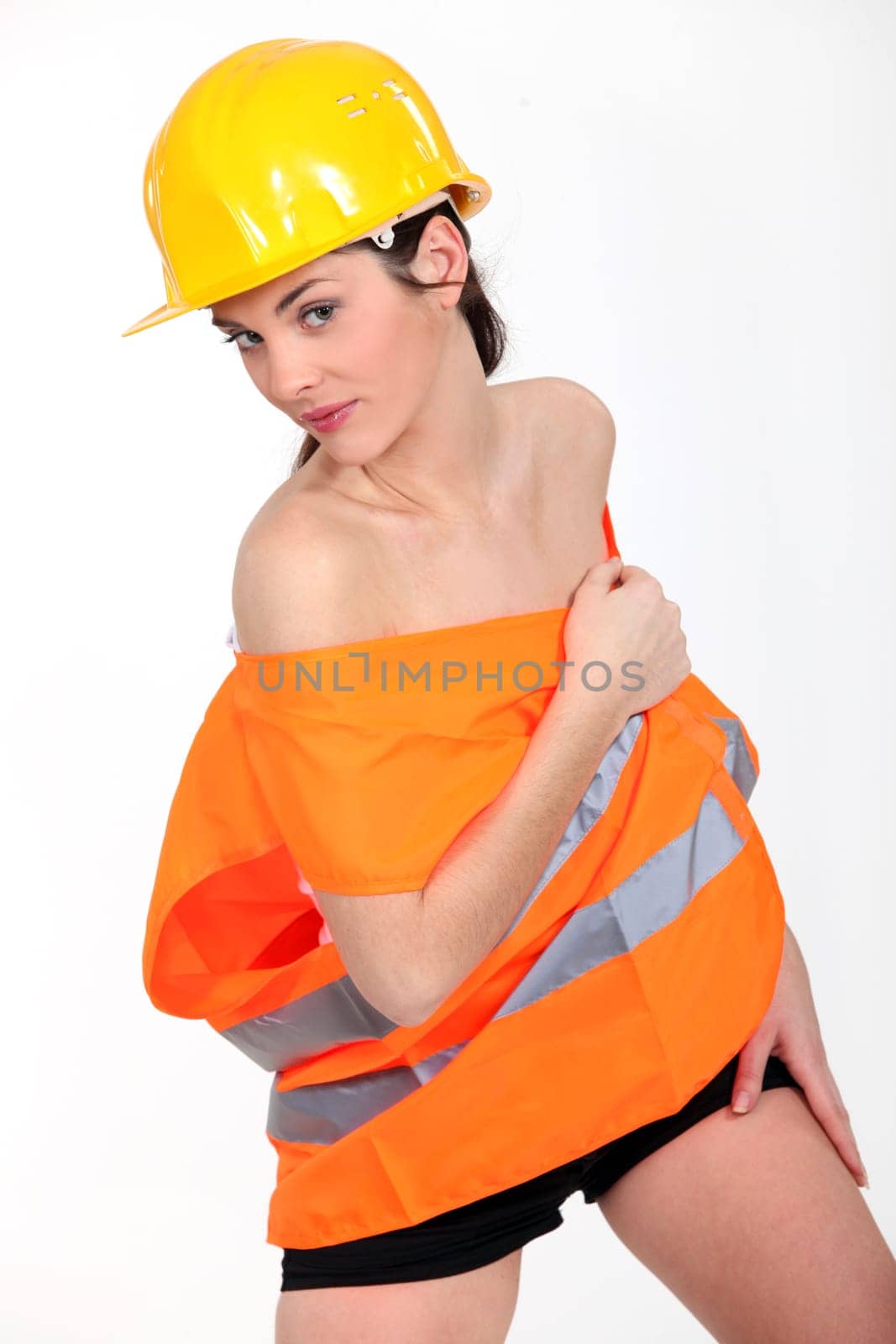 Sexy female construction worker