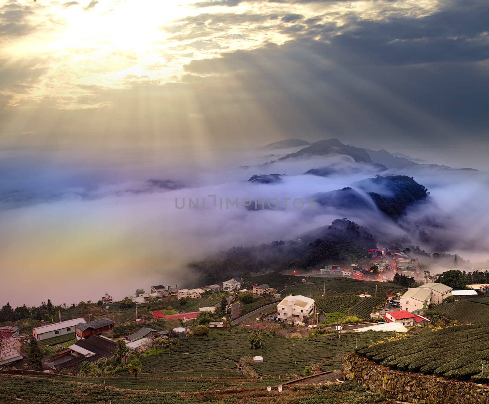 mountain landscape in winter by night for adv or others purpose use