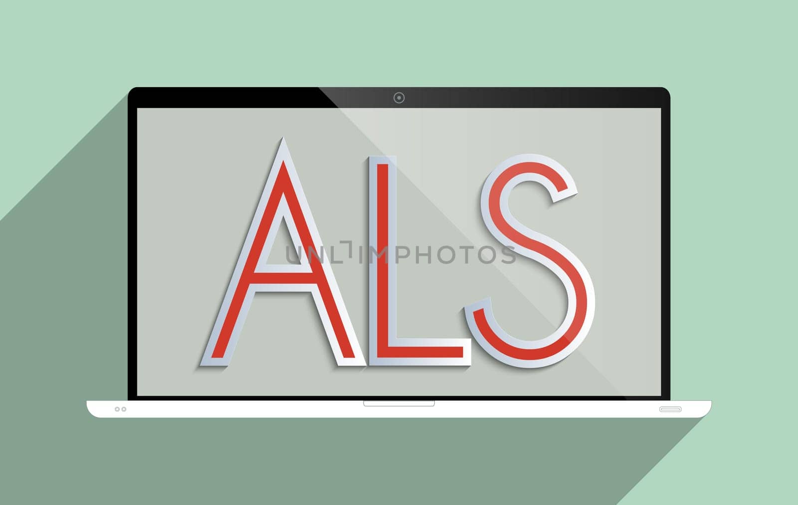 Concept for ALS - Amyotrophic lateral sclerosis, ideas that work, charity and how important is to encourage donations for research. Flat design illustration.