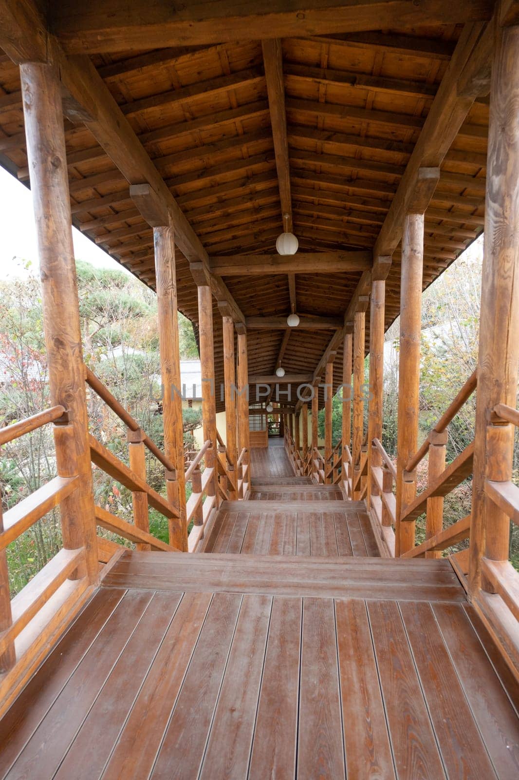 closeup of traditional wooden Japanese house outdoors