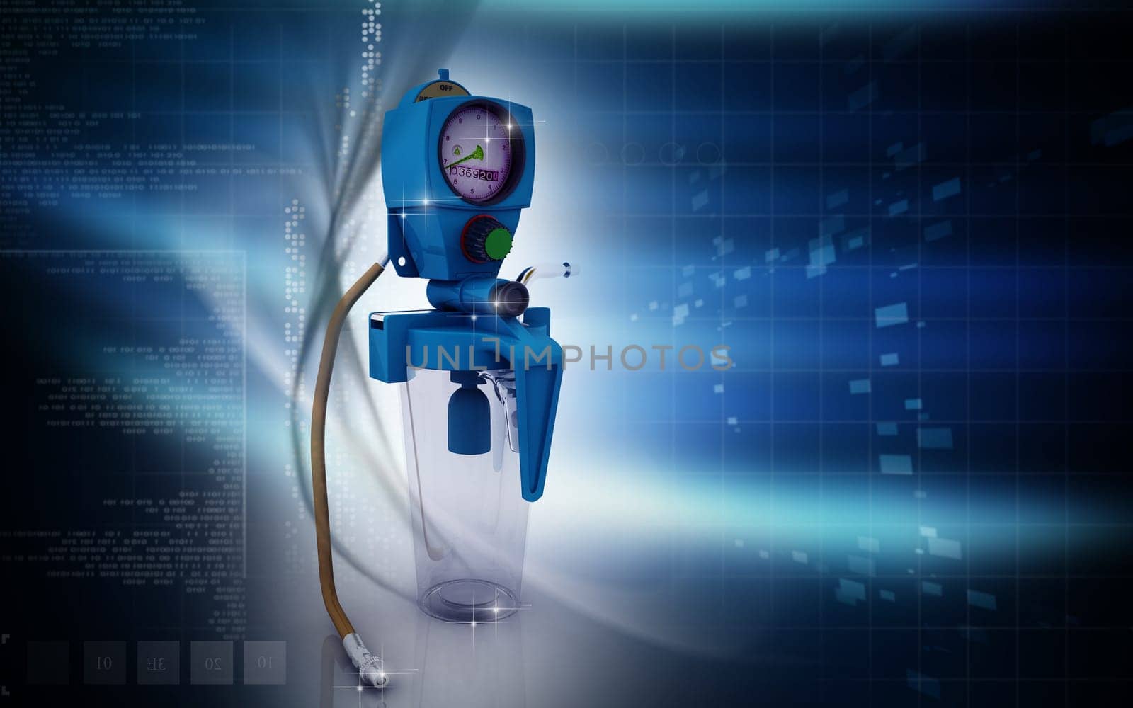 Digital illustration wall suction units in colour background