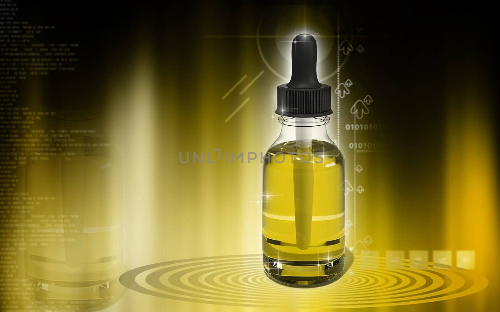 Digital illustration of medicine in colour background