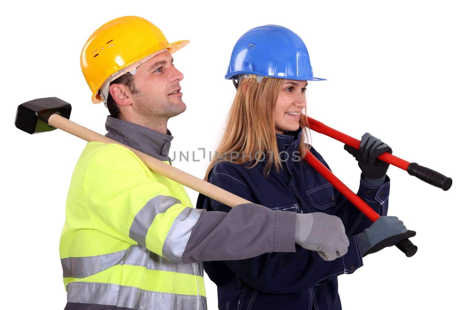 Couple of manual workers