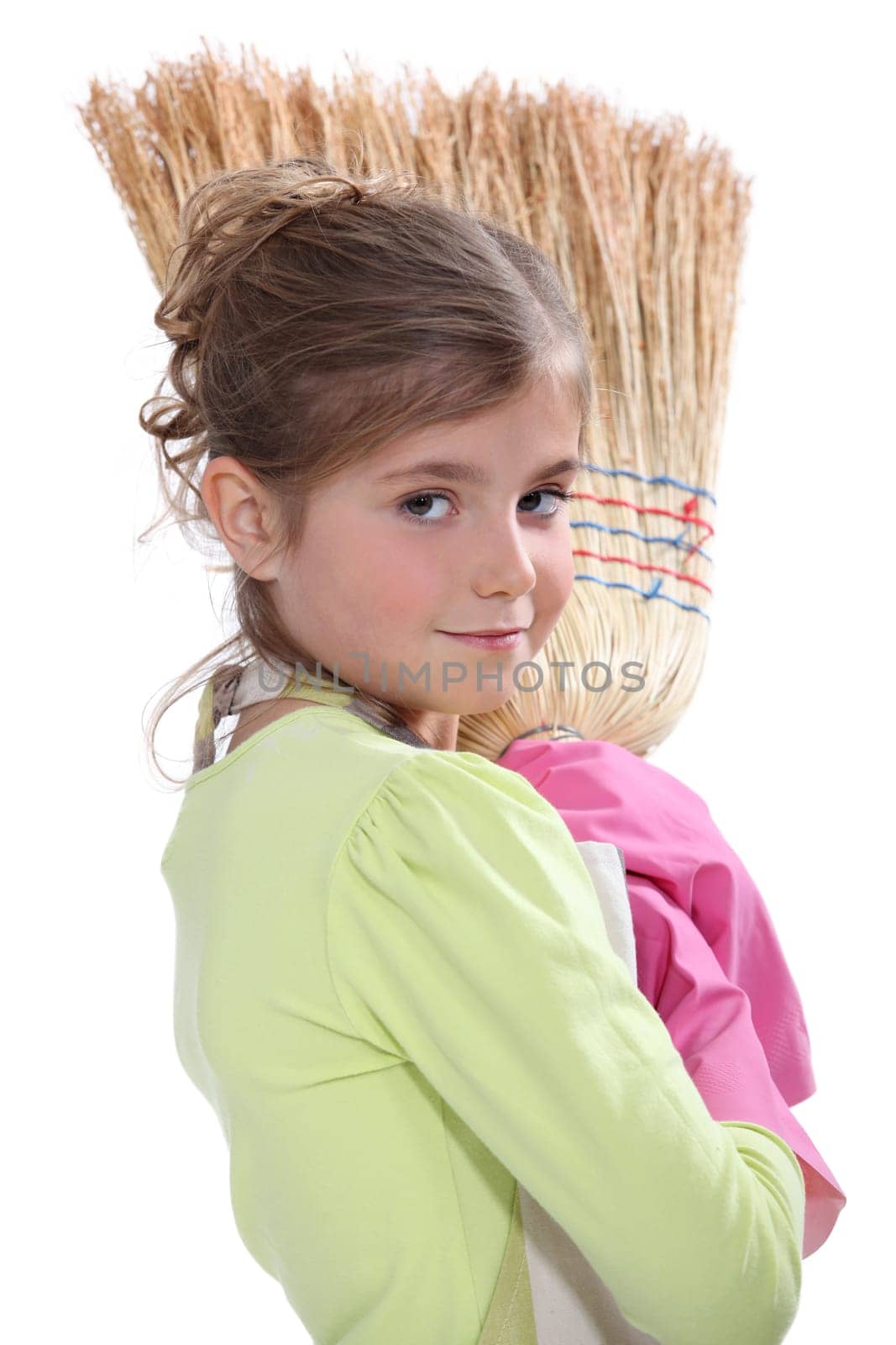 Little girl sweeping
