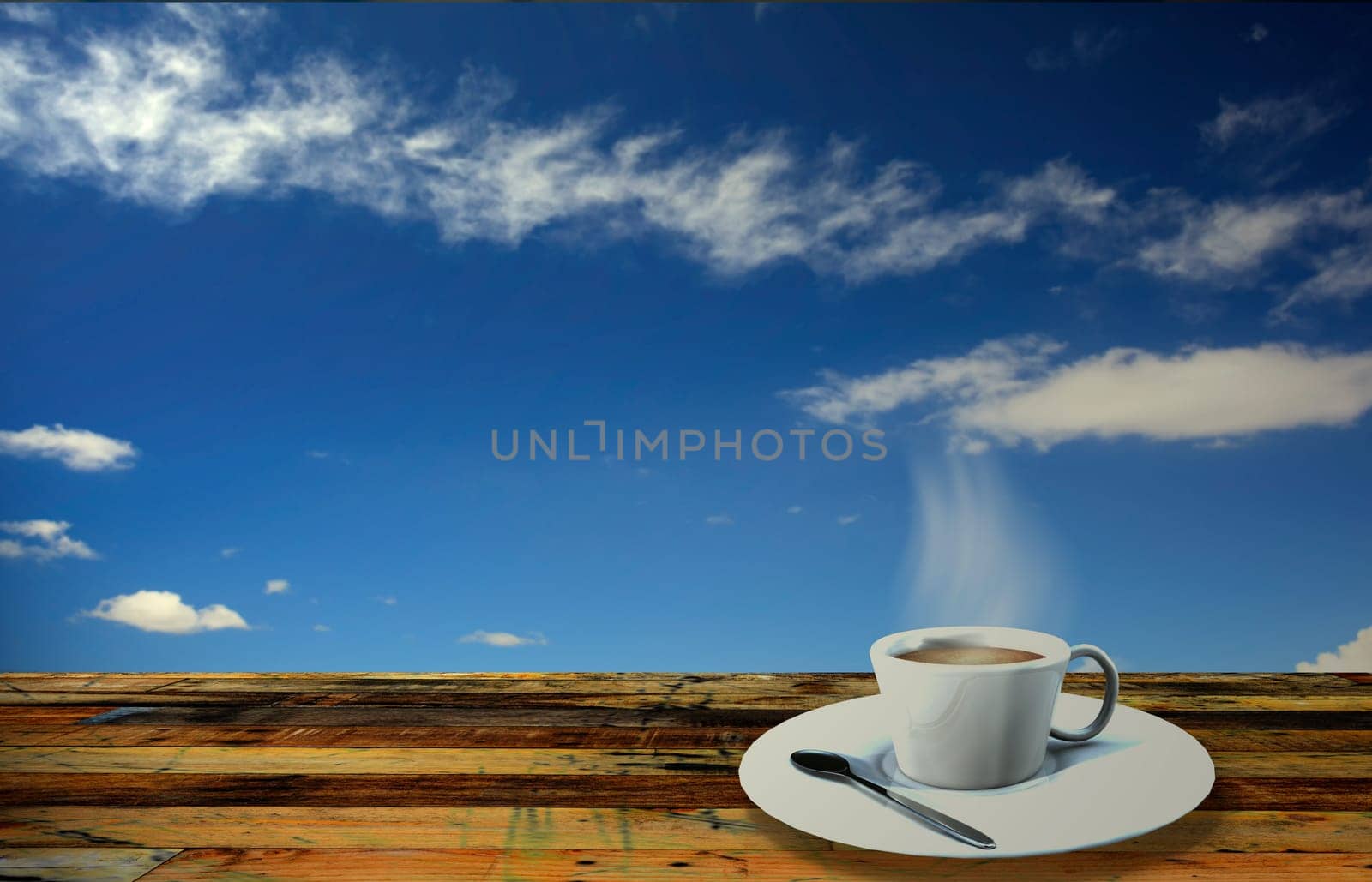 Vintage cup on wooden table for adv or others purpose use