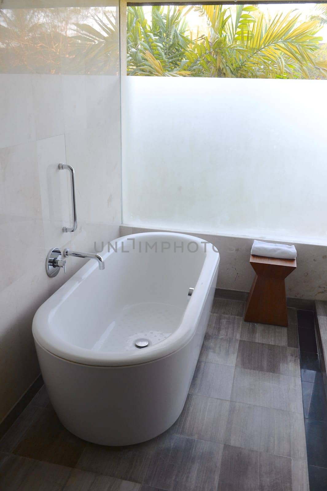 A shot of a luxury bath in a hotel room