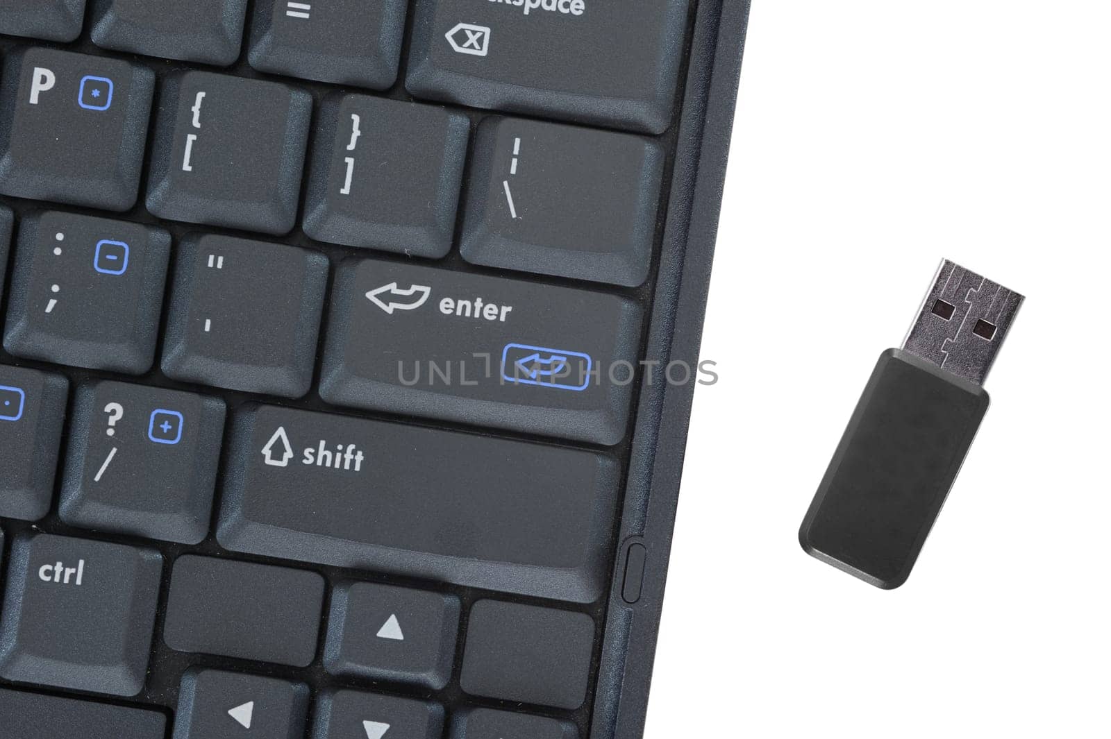 A close up shot of a USB stick